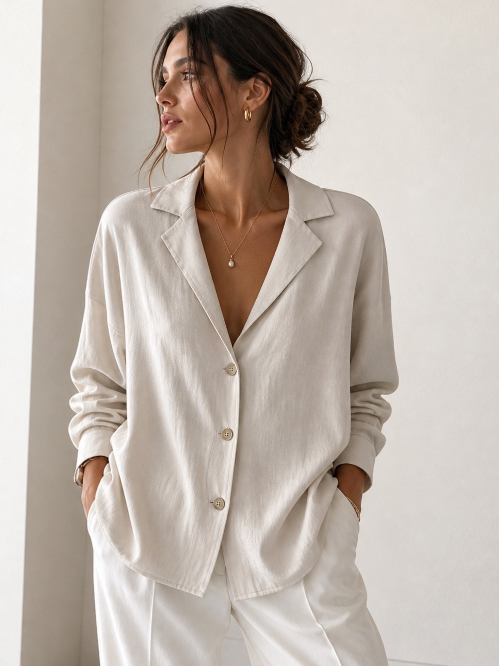 Wilfred Freeform Matte Pearl Blouse Jacket Japanese Fabric NWT M